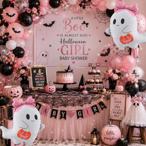 Halloween Ghost Balloons Set - 6 Foil Party Decorations for Halloween & Themed Events