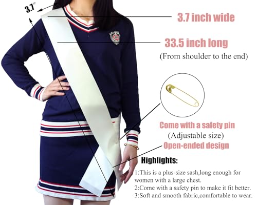 Ivory Satin Sash for Pageants, Prom, Birthday - Custom DIY Personalized 4 Pack