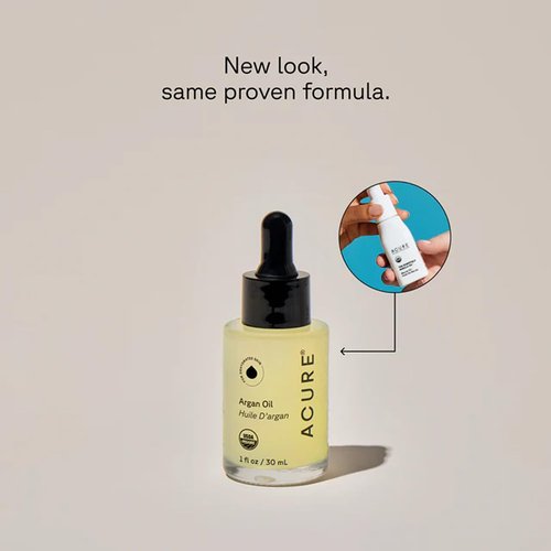 Acure The Essentials Argan Oil - Organic Argan Oil for Hair & Skin, Pure Renewing Moisture for Face & Body, Carrier Oil for Essential Oils, Vegan, Natural, Cold Pressed - 1 fl oz (2 Pack)