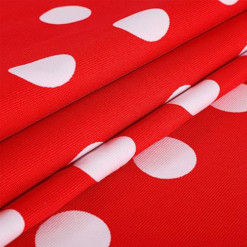 Christmas Polka Dot Tablecloth - Red & White Holiday 55x70 Inch Rectangular Table Cover