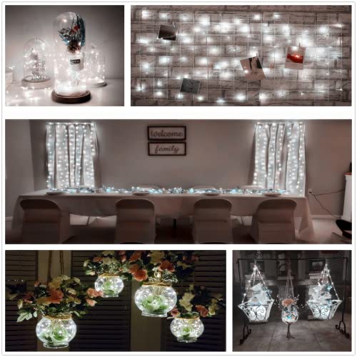 White LED Fairy String Lights 7Ft Battery Operated for DIY Decor - Cool White