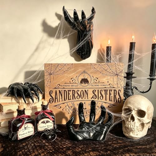 Gothic Reaching Horror Hands Wall Decor Set - Creepy Halloween Home Accent