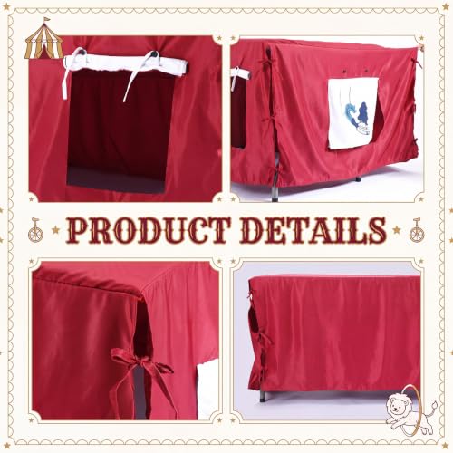 Halloween Circus Tablecloth - Large Peach Skin Fabric with Multi Color Design - 90x118 Inches