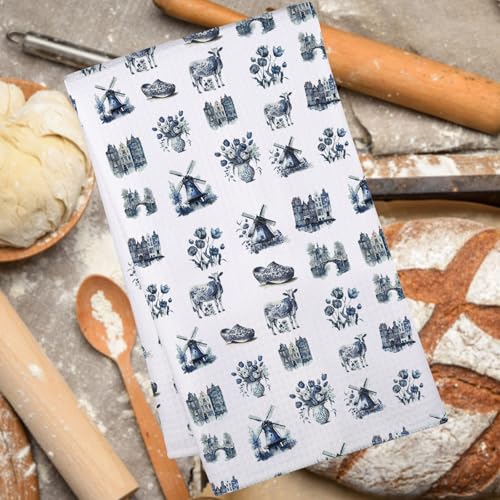 Dutch Flag Kitchen Towel Blue Cow House Variation of THIS listing