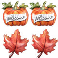 Orange Fall Thanksgiving Balloon Set - 4 Piece Maple Pumpkin Foil Balloons