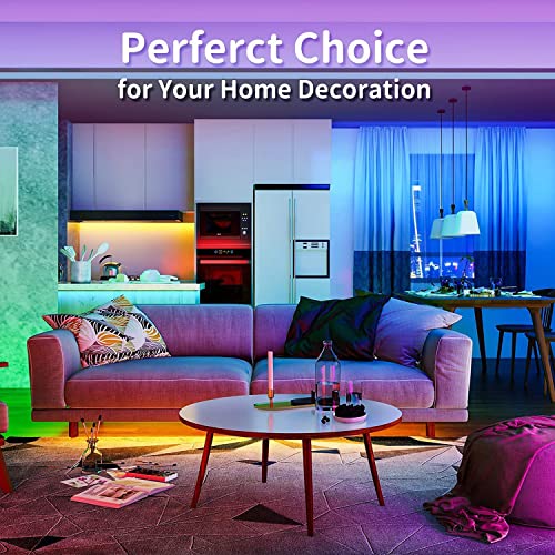 Tenmiro 130ft RGB LED Light Strips for Bedroom with Remote & App Control Music Sync