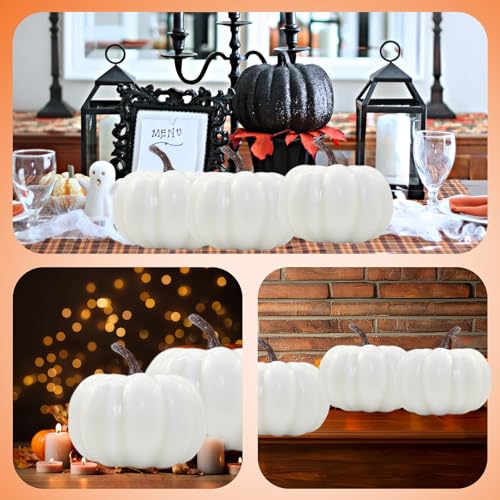 36 Pack Artificial Foam Pumpkins for Fall Decor - Realistic Rustic Autumn Display