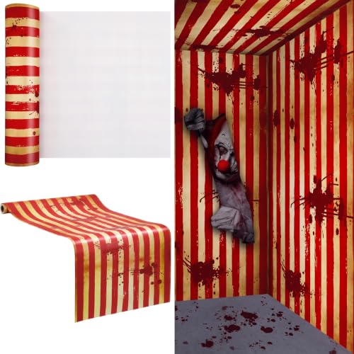 Creepy Carnival Table Runner Roll - 25 Feet Long x 16 Inches Wide - Creepy Circus Variation