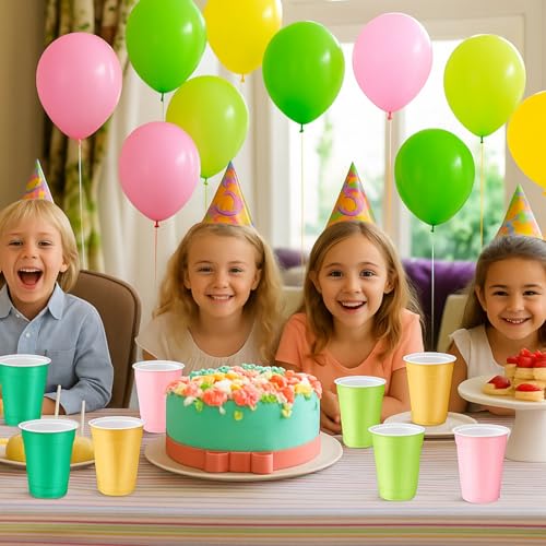 48 Pack Colorful Plastic Cups 12oz for Parties and Events - Witch Theme