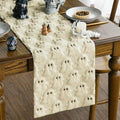 Artoid Mode Beige Faux Fur Ghost Halloween Table Runner 13x36 Inches