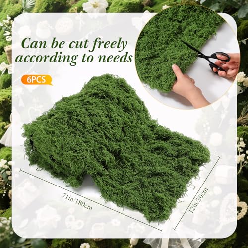 Artificial Moss Table Runner for Halloween Party Decor - Green - 6 Pack