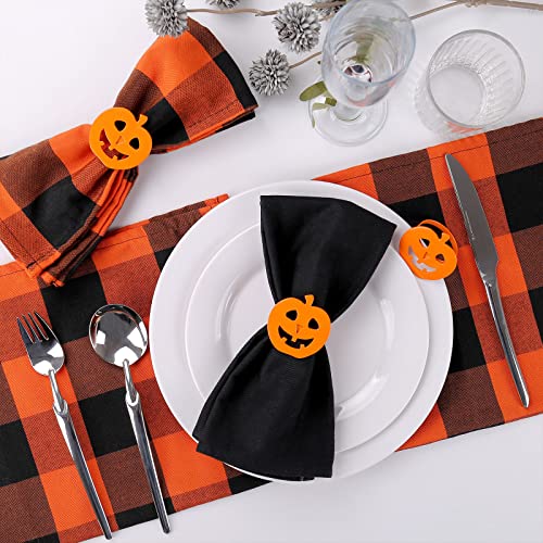 Halloween Pumpkin Napkin Rings Set of 12 - Fall & Harvest Table Decor