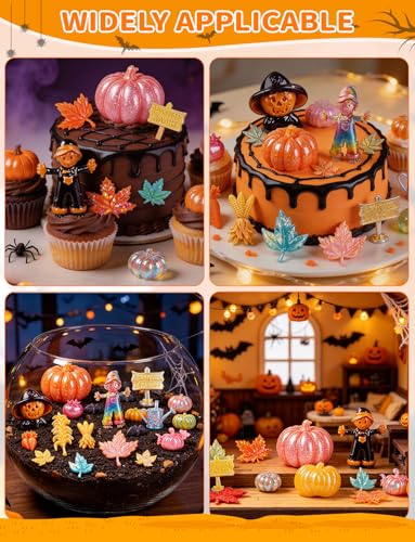 Pumpkin Silicone Mold Set with 3D Pumpkin, Leaves & Mini Figures - Pink Variation