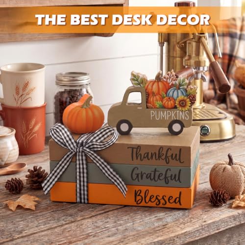 Fall Decor Pumpkin Carriage Tiered Tray Decor - Farmhouse Autumn Home Accent
