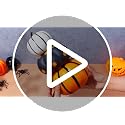 Halloween Pumpkin Decor Set - Black & Orange 11.8 Inch 2-Pack with Variation Helloween