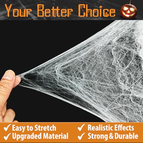 Halloween Spider Web Decorations with 30 Fake Spiders - 1000 sqft Indoor & Outdoor