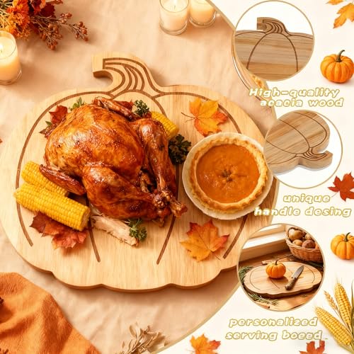 Halloween Pumpkin Cutting Board - Acacia Wood Serve & Decor Platter