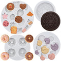 Cookie Fondant Molds Set of 4 - Donut Biscuit Silicone Mold with Variation B