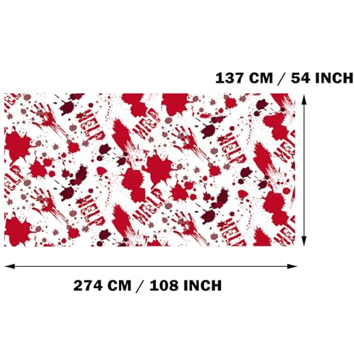 Blood Handprint Halloween Tablecloth - 54 x 108 Inch Rectangular Spillproof Decor