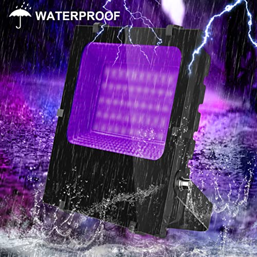 300W Black Lights Outdoor Flood Light - High Power UV LED with Waterproof IP66, Halloween & Party Use - 2 Pack