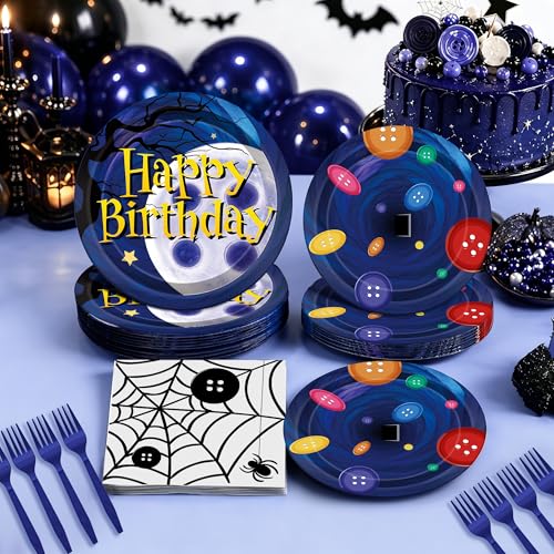 Starry Night Party Tableware Set for Halloween & Birthday - 96 Pieces