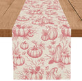 Fall Pumpkin Table Runner Pink 13x72 Inch Thanksgiving Decor