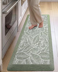 LUMI Extra Thick Cushioned Anti-Fatigue Kitchen Mat Leaf Green 48"L x 20"W x 0.8" Thick