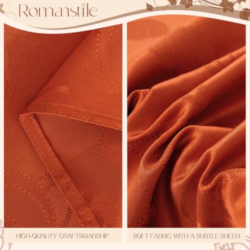 Fall Jacquard Pumpkin Tablecloth - Orange 60 x 84 Inch Rectangular Seasonal Decor