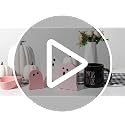 Halloween Ghost Wooden Sign Decorations - Pink & White Tiered Tray Decor