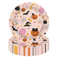Halloween Party Paper Plates 7 Inch - Spooky Dessert Plates, 50 Pack - Pink Ghost Design - Variation of THIS listing