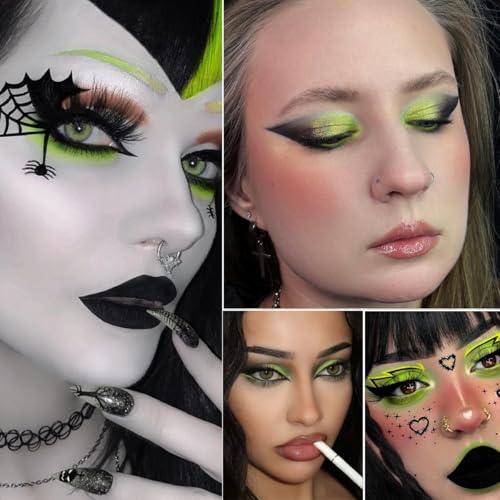 Vegan Green & Brown Eyeshadow Palette - Cyber Zombie Variation #02, Gothic Halloween Makeup