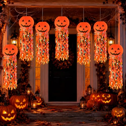 Halloween Pumpkin Paper Lanterns Set of 6 Indoor Outdoor Party Decorations