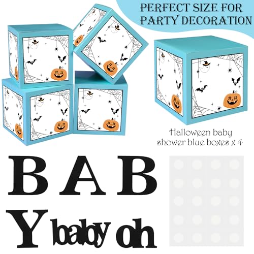 Halloween Baby Shower Decorations Blue Balloon Boxes - A Little Boo Is Almost Due