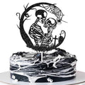 Gothic Skull Wedding Cake Topper for Halloween & Anniversary Celebrations
