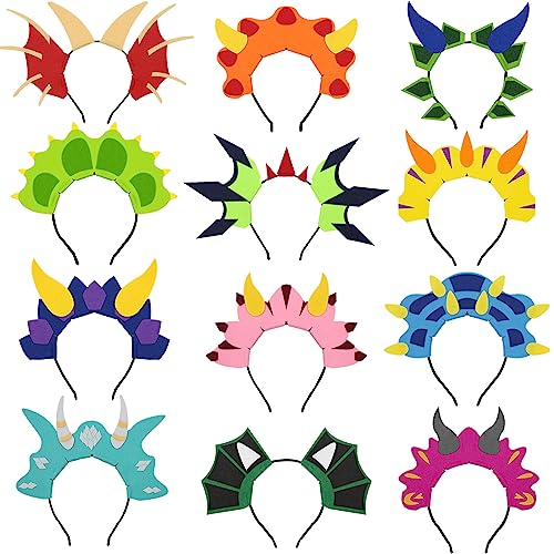 12Pack Dinosaur Headbands for Kids Halloween Party Favors Costume Accessories