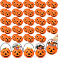 50 Pack Mini Portable Pumpkin Buckets for Halloween Candy - 2.6 Inch