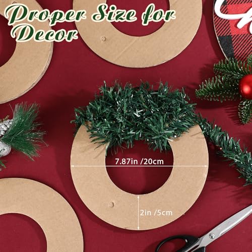 DIY Wreath Rings Bulk Set - 40 Pcs Cardboard Wreath Forms 7.87 Inch