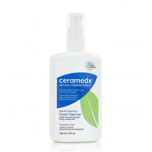 Ceramedx Gentle Foaming Facial Cleanser - Natural Ceramides for Dry, Sensitive Skin | 8 fl oz, Vegan & Cruelty-Free