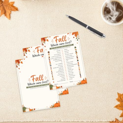 Which Came First -2 Card Game Set for Autumn Fall Thanksgiving Parties