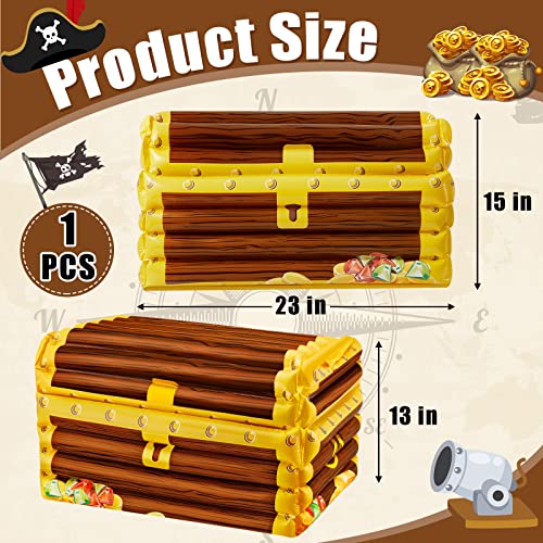 Inflatable Treasure Chest Cooler - Pirate Drink Cooler for Parties, 23x15x13 Inch, Variation of THIS listing