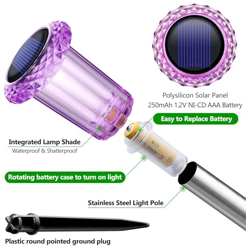 Purple Solar Halloween Lights Outdoor Waterproof 10 Pack - Halloween Decor