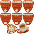 Fall Pumpkin Pie Crochet Coasters Set of 6 Handmade Autumn Decor