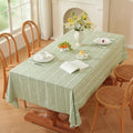 Green Rectangular Linen Tablecloth 60x120 Inch - Heavy Duty Cotton & Polyester