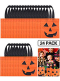 24-Pack Halloween Pumpkin Tote Bags 12 Inch Jack O Lantern Gift Bags for Party & Trick-or-Treating