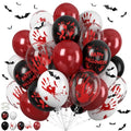 Halloween Bloody Balloons Set - Burgundy Red White with Black Black-Red Variation