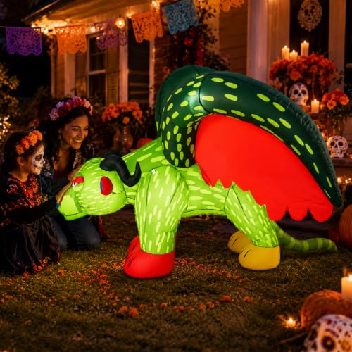 Dark Green Inflatable Leopard Halloween & Day of the Dead Yard Decor - 6FT