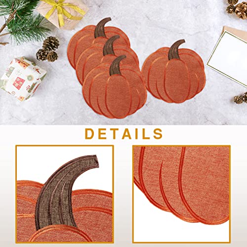 Autumn Harvest Pumpkin Placemats Set of 4 - Fall Thanksgiving Table Decor