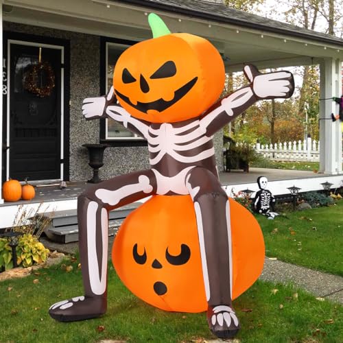 Halloween Inflatables Outdoor Decorations Spider Skeleton Pumpkin Waterproof Yard Decor