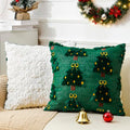 Green+ White 20x20 Inch Christmas Pillow Covers Set - Double-Sided 3D Embroidered Holiday Decor