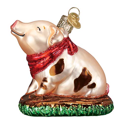 Pink Glass Piggy Ornament - Handcrafted Christmas Tree Decoration, Farm Animal Collectible
